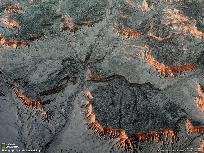 Aerial view of a river delta