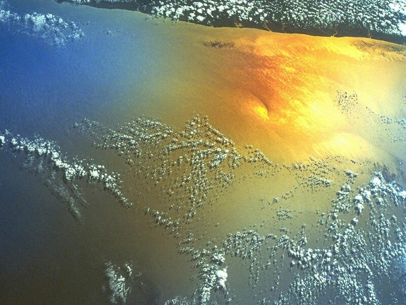 Aerial view of a river delta