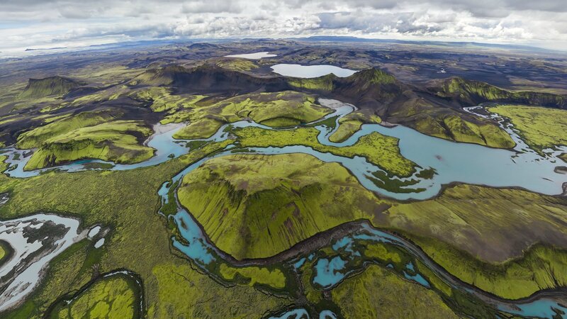 Aerial view of a river landscape