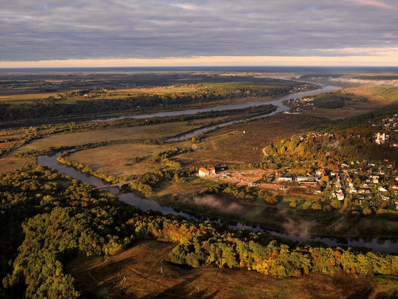 Aerial view of a river valley