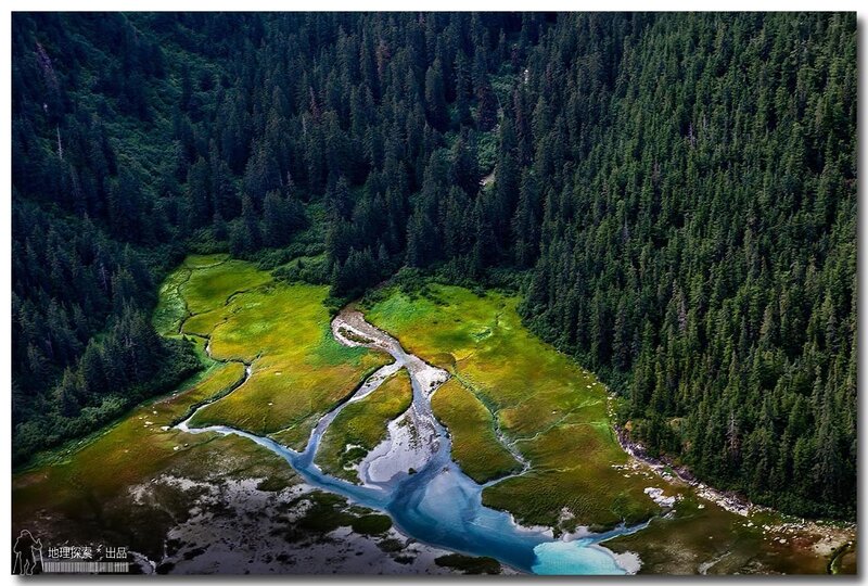 Aerial view of a river valley