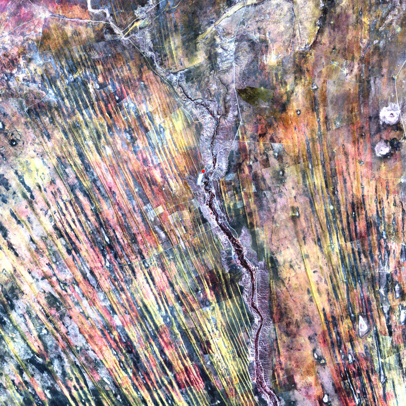 Aerial view of a river valley