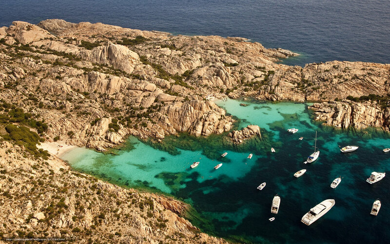Aerial view of a rocky cove