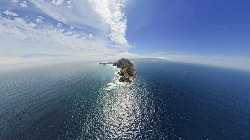 Aerial View of a Rocky Island — Blue, Serene