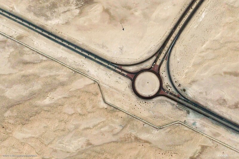 Aerial View of a Roundabout