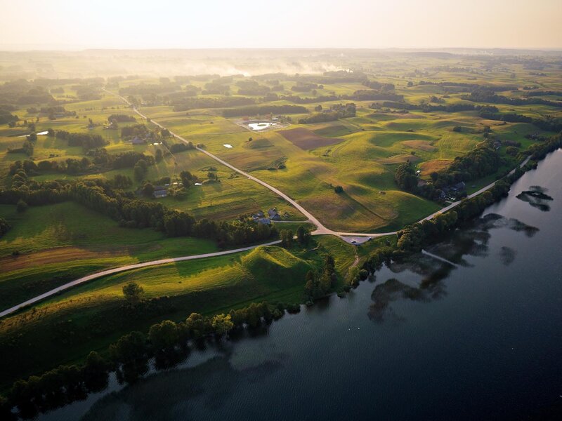 Aerial view of a rural landscape