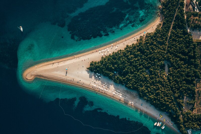 Aerial View of a Sandbar — Blue, Serene, Afternoon