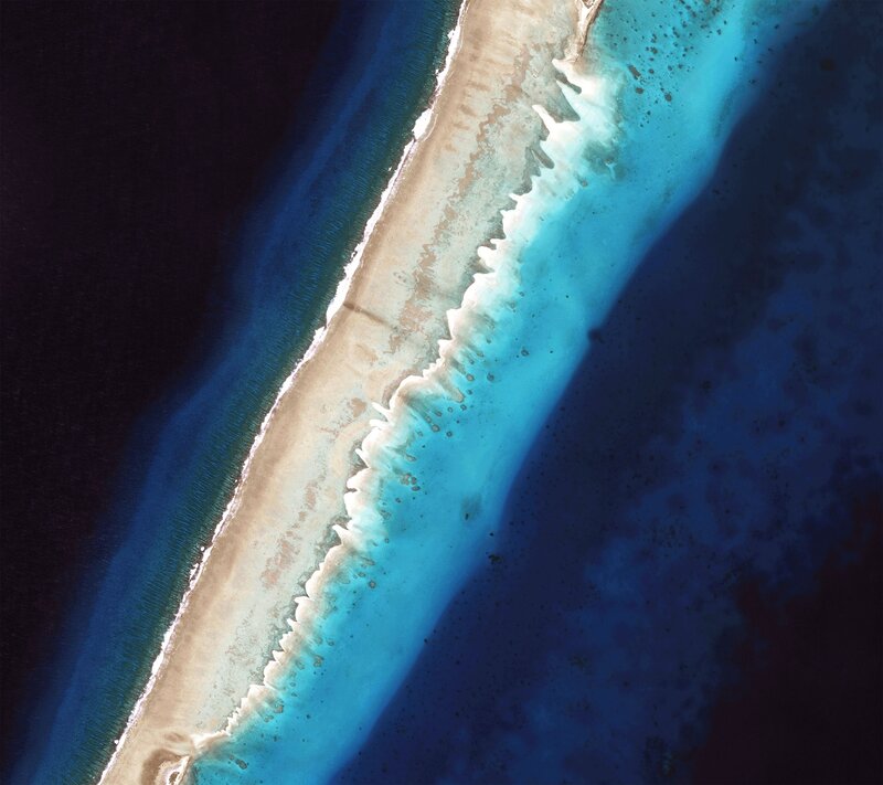 Aerial View of a Sandbar — Blue