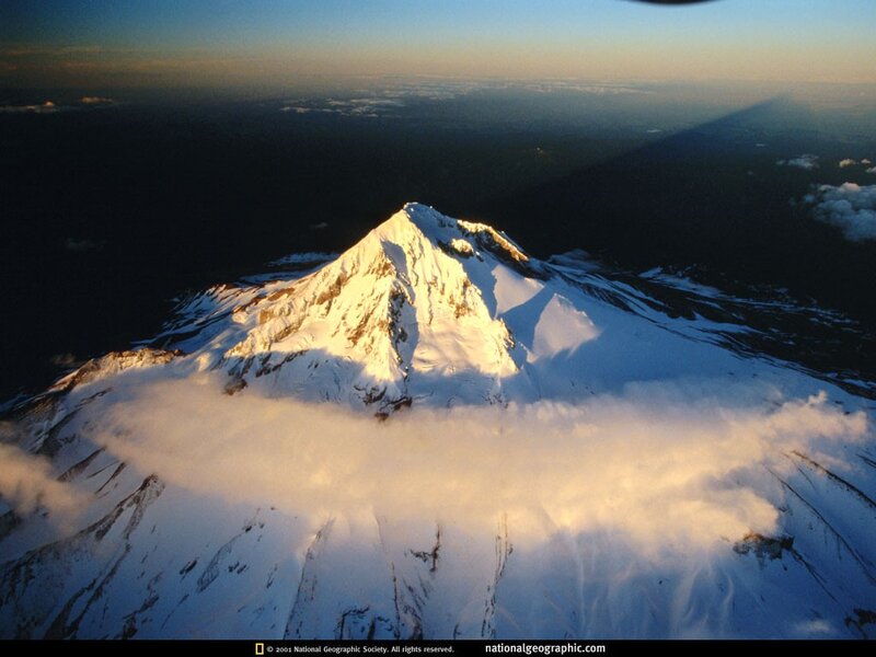 Aerial view of a snow-capped mountain