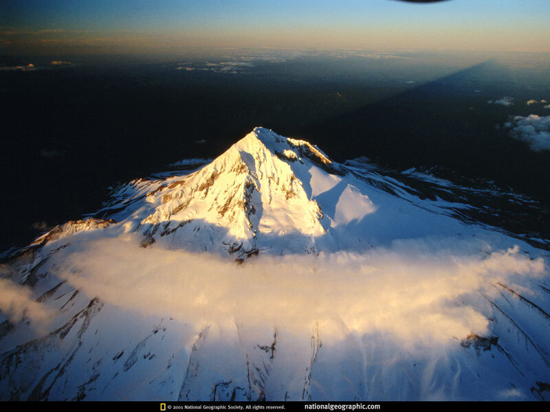 Aerial view of a snow-capped mountain
