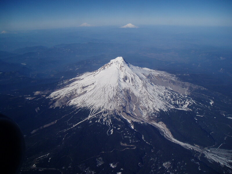 Aerial view of a snow-capped mountain