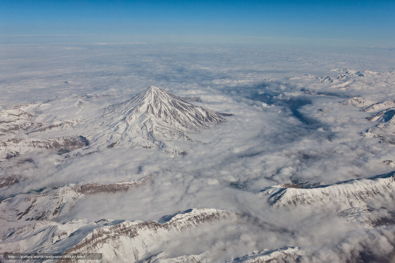 Aerial view of a snow-covered mountain