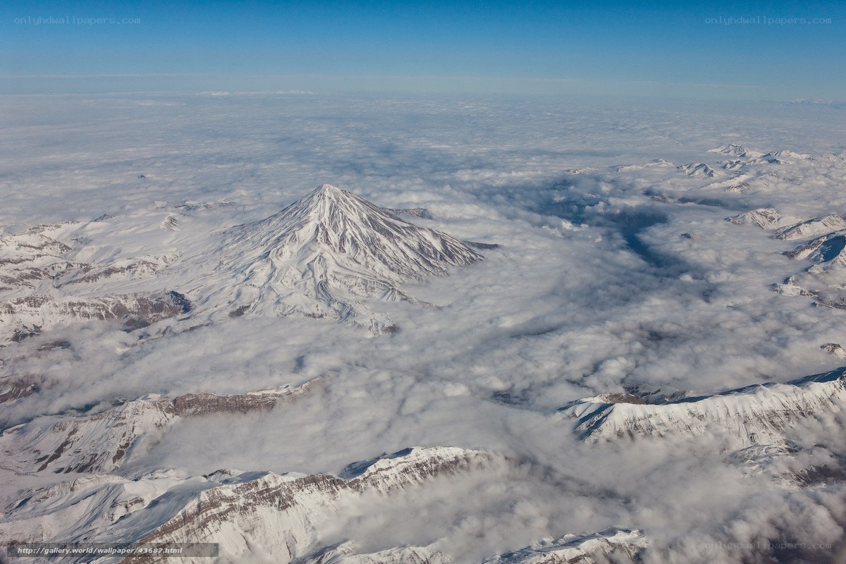 Aerial view of a snow-covered mountain