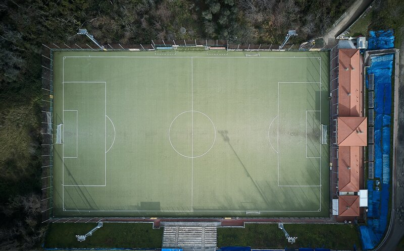 Aerial View of a Soccer Field
