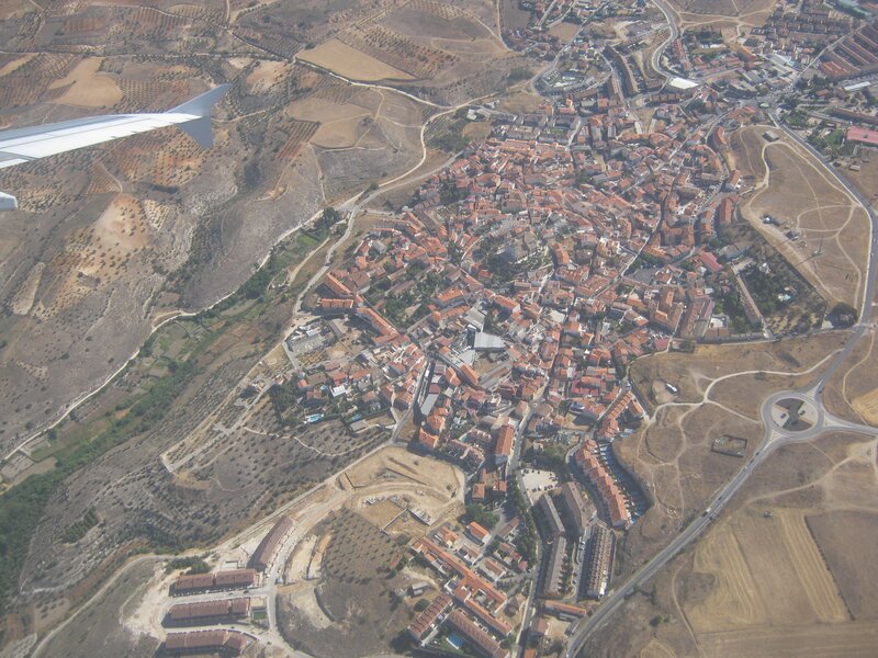 Aerial view of a Spanish town