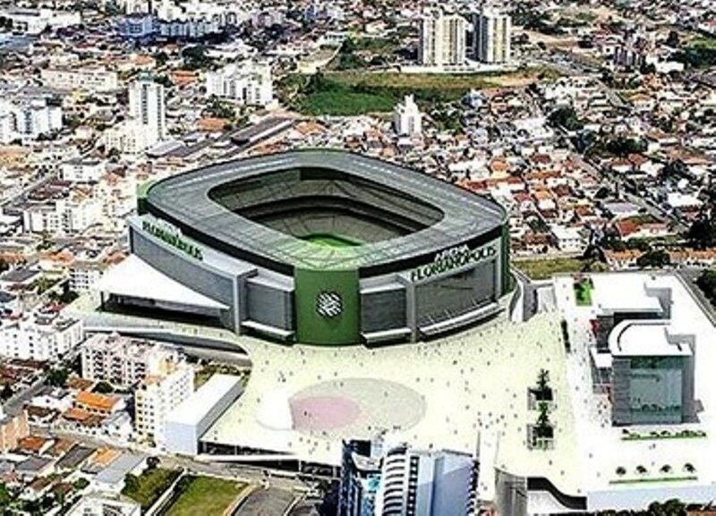 Aerial view of a stadium
