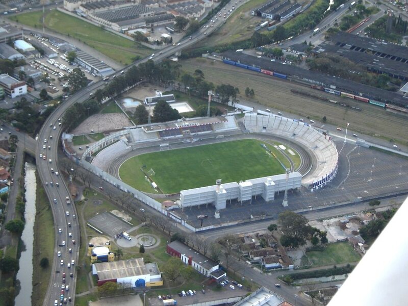 Aerial view of a stadium