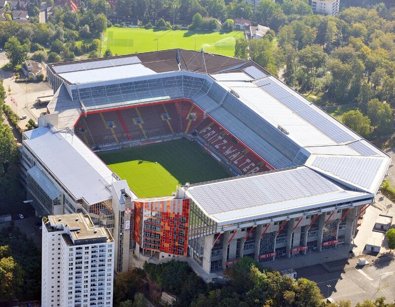 Aerial view of a stadium