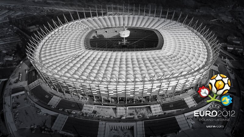 Aerial view of a stadium