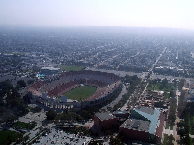 Aerial view of a stadium