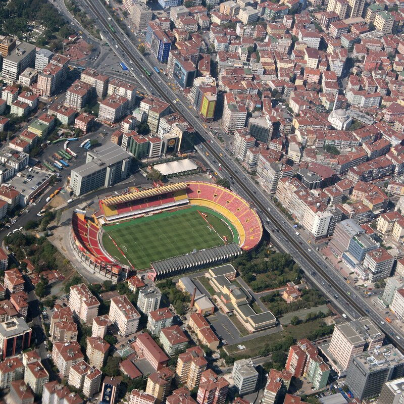 Aerial view of a stadium