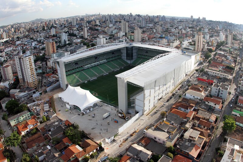 Aerial view of a stadium