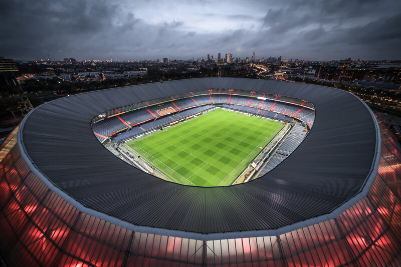 Aerial View of a Stadium — Green, Dramatic