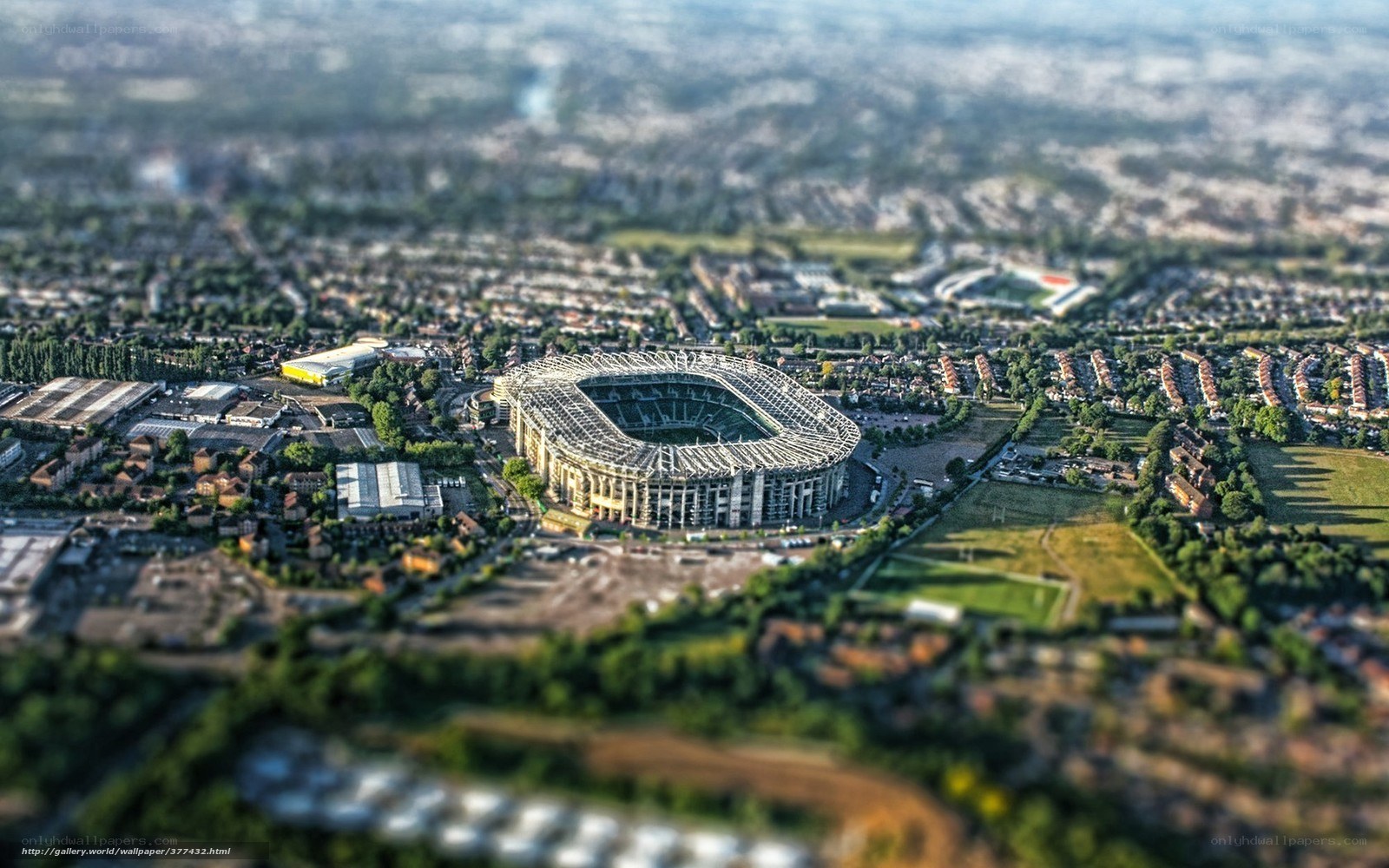 aerial view of a stadium