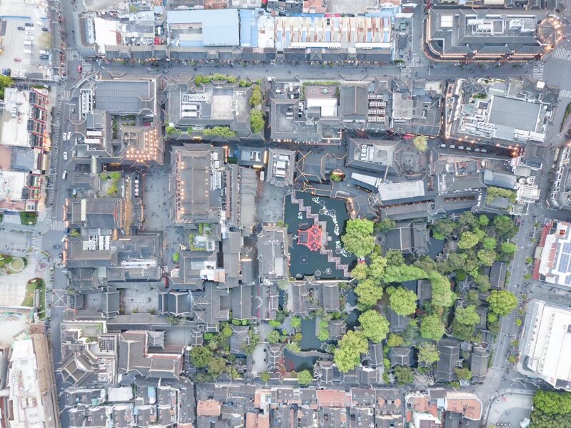 Aerial View of a Temple