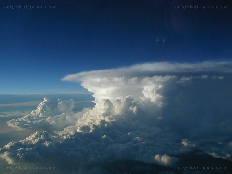 Aerial view of a thunderstorm cloud