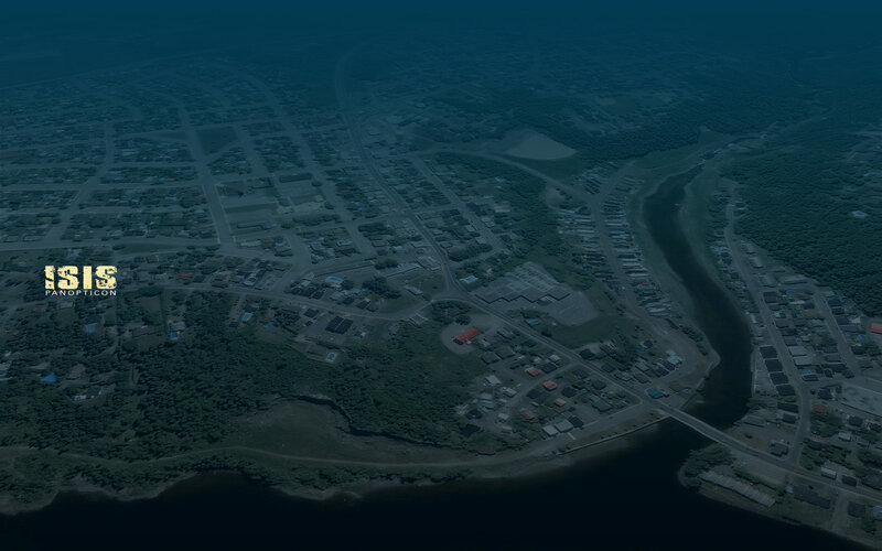 aerial view of a town