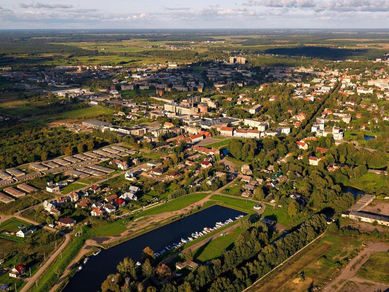 Aerial view of a town