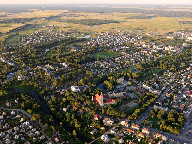 Aerial view of a town