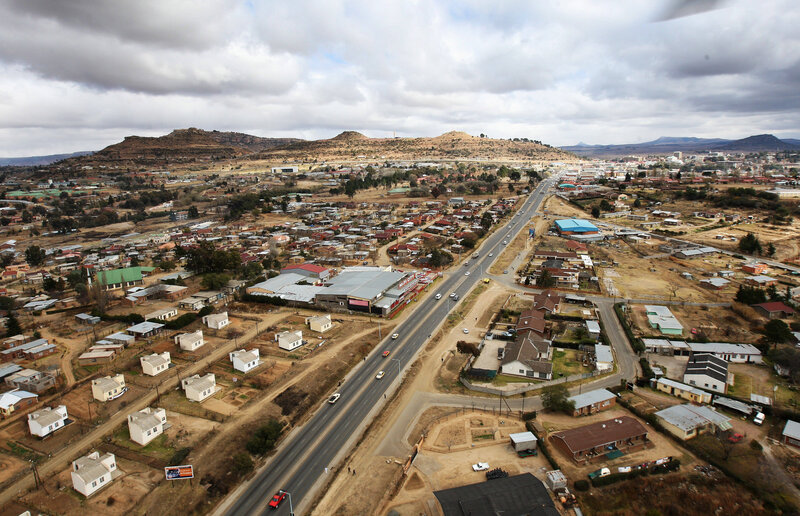 Aerial View of a Town — Brown, Dramatic