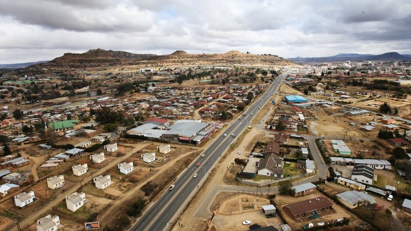 Aerial View of a Town — Brown, Overcast