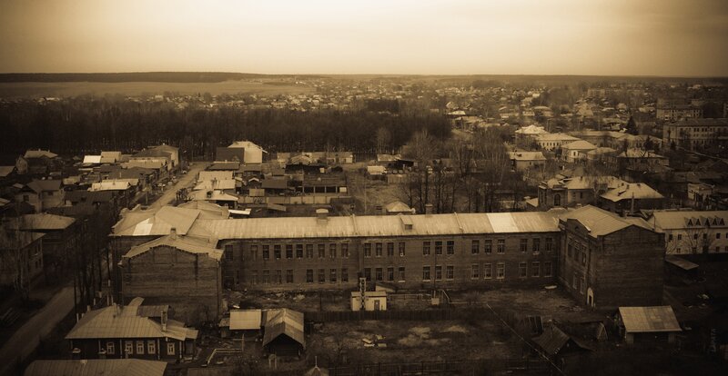 Aerial view of a town