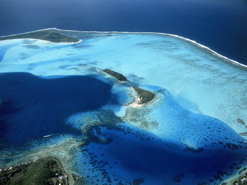 Aerial view of a tropical atoll