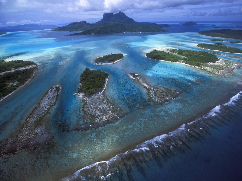 Aerial view of a tropical atoll