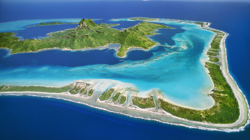 Aerial View of a Tropical Atoll — Blue, Serene