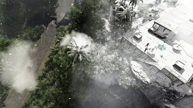 Aerial view of a tropical explosion