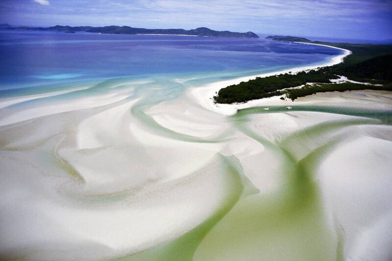 Aerial view of a tropical island