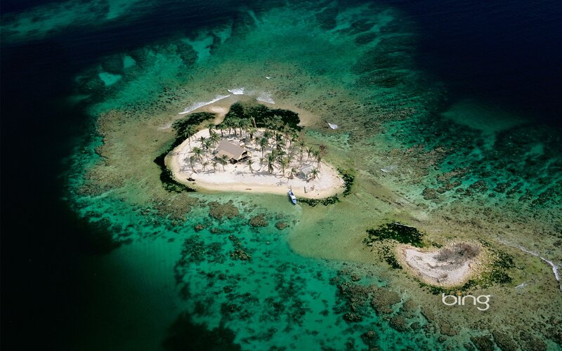 Aerial view of a tropical island