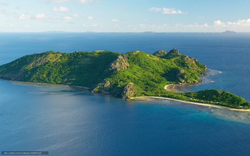 Aerial view of a tropical island