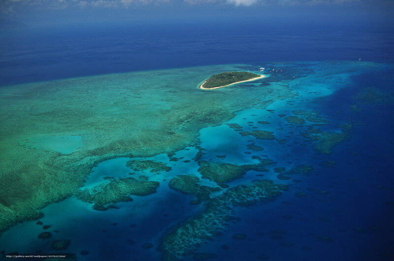 Aerial view of a tropical island