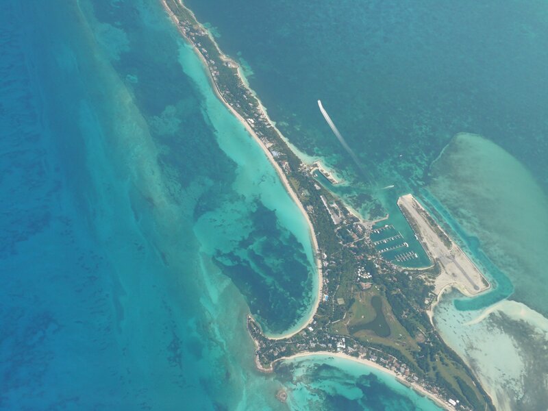 Aerial view of a tropical island