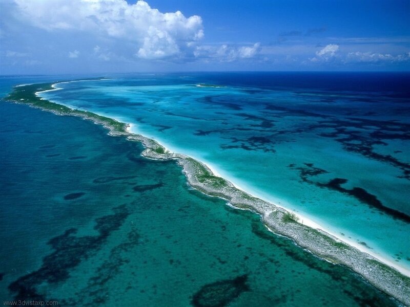 Aerial view of a tropical island