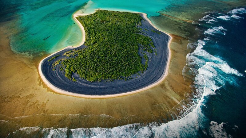 Aerial View of a Tropical Island — Green