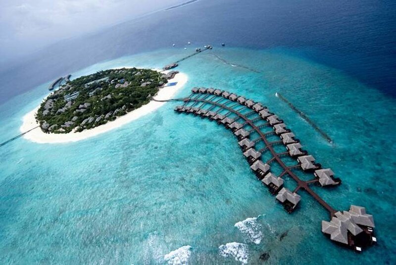 Aerial view of a tropical resort