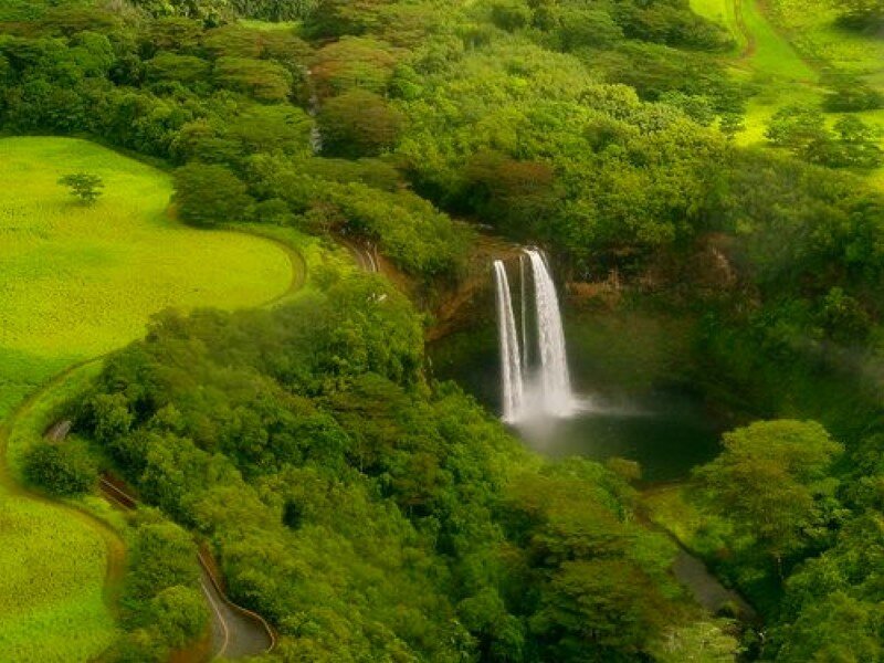 aerial view of a waterfall
