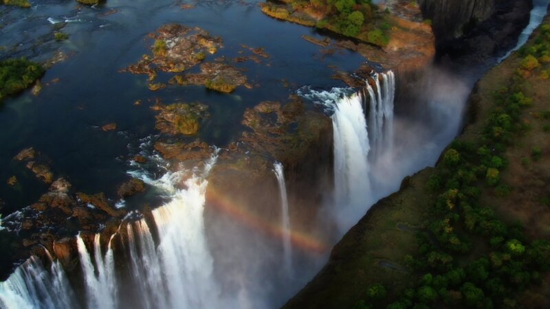 Aerial View of a Waterfall — Blue